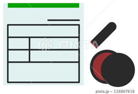 印鑑を押して申請する書類の様式イラスト 印鑑を押して申請する書類の様式イラスト 118807618