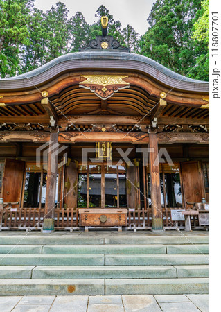 岐阜県高山市桜町 櫻山八幡宮(高山祭として広く知られている) 拝殿 岐阜県高山市桜町 櫻山八幡宮(高山祭として広く知られている) 拝殿 118807701