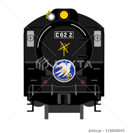 つばめのヘッドマークを付けたSL C62 2のベクターイラスト つばめのヘッドマークを付けたSL C62 2のベクターイラスト 118808041