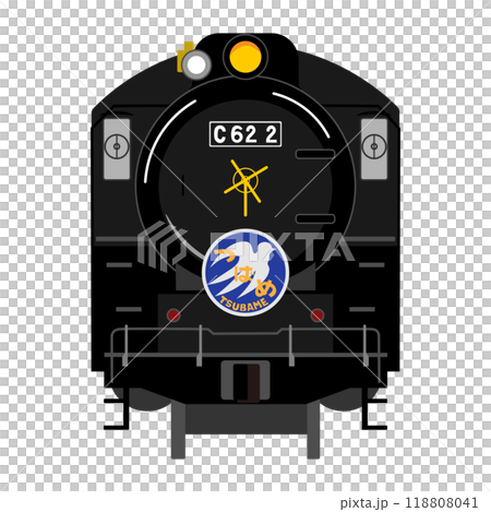 つばめのヘッドマークを付けたSL C62 2のベクターイラスト つばめのヘッドマークを付けたSL C62 2のベクターイラスト 118808041
