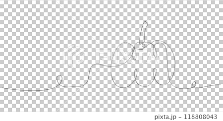 Pumpkin cartoon continuous line drawing art for halloween, autumn, festival and illustration. Editable Stroke 118808043