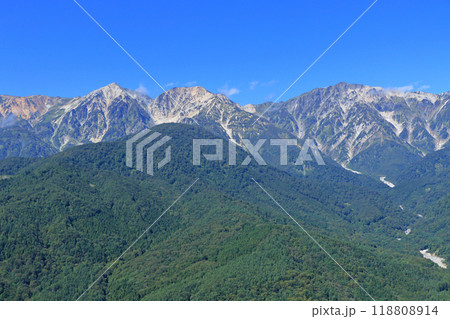 白馬マウンテンハーバーから望む北アルプス 118808914