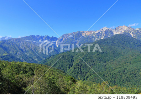 白馬マウンテンハーバーから望む北アルプス 118809495