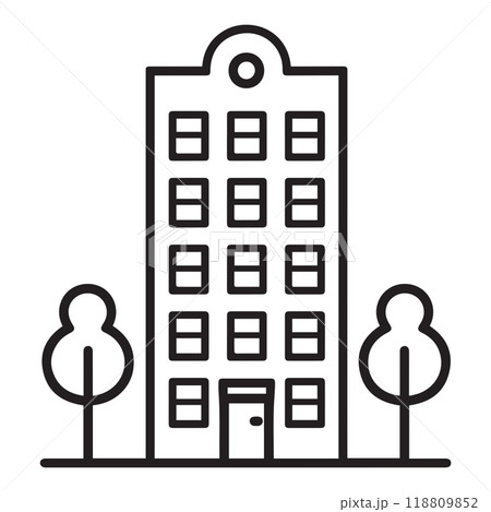 Building Outline Vector Icon for Architecture Business Projects Urban Development and Office Construction Design, Svg, Png, Transparent Background 118809852