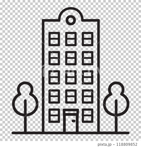 Building Outline Vector Icon for Architecture Business Projects Urban Development and Office Construction Design, Svg, Png, Transparent Background 118809852