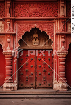Ornamental door in India 118810223