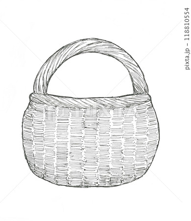 古いラタンのバスケット 古いラタンのバスケット 118810554