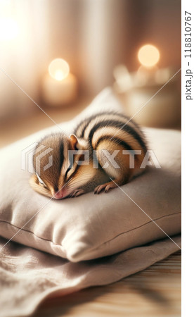動物たちの「おやすみ」.【ふかふかね】の子りす 動物たちの「おやすみ」.【ふかふかね】の子りす 118810767