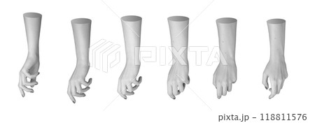 isolated hands in various stages of reaching out or touching, with fingers extended and slightly isolated hands in various stages of reaching out or touching, with fingers extended and slightly 118811576