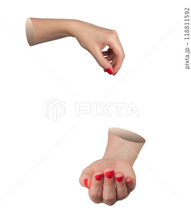 Hands giving, and palm taking, getting isolated on white background Hands giving, and palm taking, getting isolated on white background 118811592