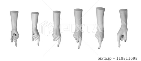 Hand indicating gesture, pointing sign with index finger, pointer, isolated on white background Hand indicating gesture, pointing sign with index finger, pointer, isolated on white background 118811698