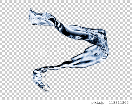 Splashing water flows in a spiral. Twisted water splash. 118811863