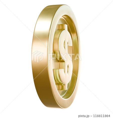 Golden coin. Golden money. 3d rendering Golden coin. Golden money. 3d rendering 118811864