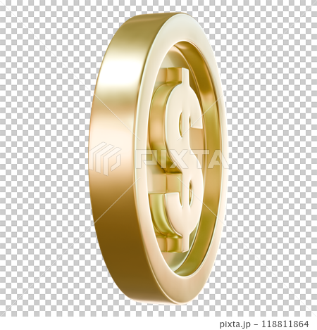 Golden coin. Golden money. 3d rendering Golden coin. Golden money. 3d rendering 118811864
