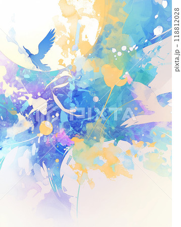水彩タッチの幻想的な自然の風景 118812028