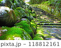 静寂の誘い、苔むす石段 118812161