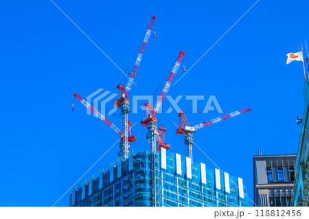 日本の東京都市景観 9月。日本橋一丁目の再開発事業などを望む＝13日 118812456