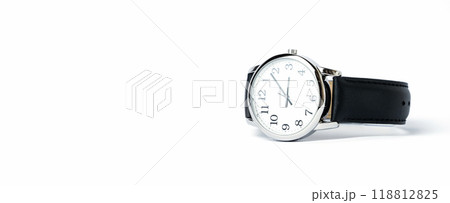 wristwatch isolated on white with copy space. High quality photo 118812825