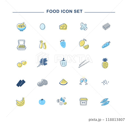 さまざまな食材・食べ物　アイコンセット 118813807