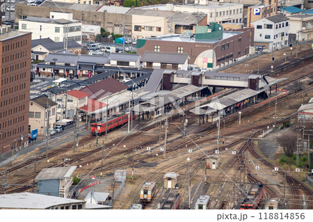神南備山展望台から見た津山駅3 岡山県津山市 神南備山展望台から見た津山駅3 岡山県津山市 118814856