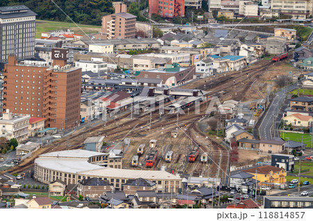 神南備山展望台から見た津山駅4 岡山県津山市 神南備山展望台から見た津山駅4 岡山県津山市 118814857