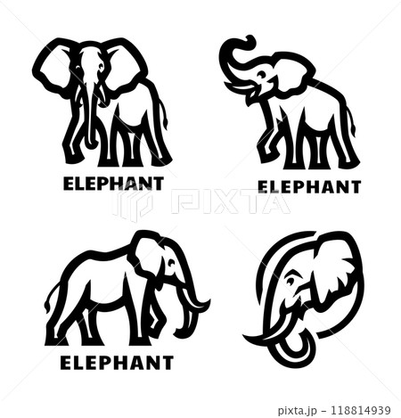 Elephant logo set. Elephant logo set. 118814939