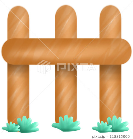 A minimalistic pastel brown wooden fence in a vintage style 118815000
