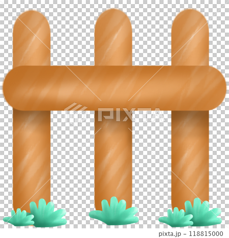A minimalistic pastel brown wooden fence in a vintage style 118815000