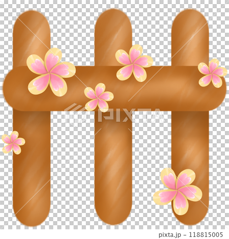 A minimalistic pastel brown wooden fence in a vintage style 118815005