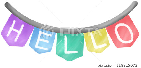 minimal rainbow flag with word HELLO minimal rainbow flag with word HELLO 118815072