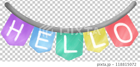 minimal rainbow flag with word HELLO minimal rainbow flag with word HELLO 118815072
