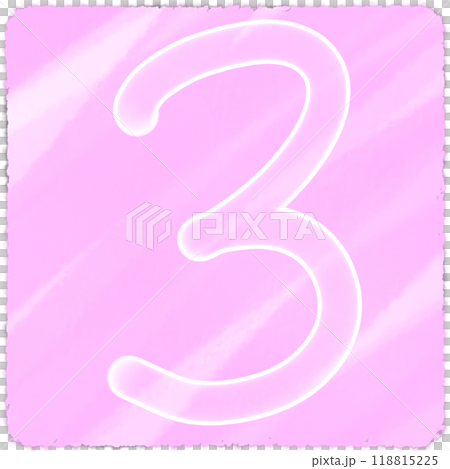 Transparent white number three on a watercolor background Transparent white number three on a watercolor background 118815225