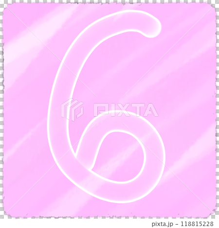 Transparent white number six on a watercolor background Transparent white number six on a watercolor background 118815228