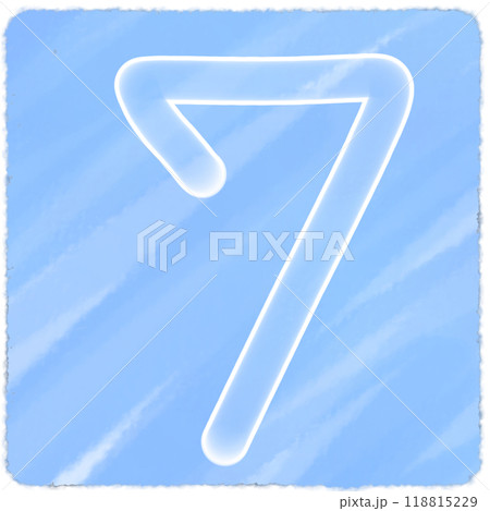 Transparent white number seven on a watercolor background Transparent white number seven on a watercolor background 118815229