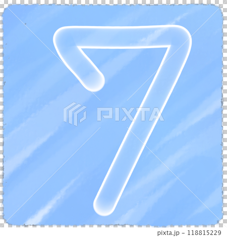 Transparent white number seven on a watercolor background Transparent white number seven on a watercolor background 118815229