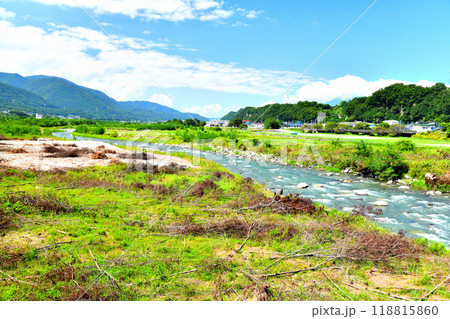 武田橋/釜無川より上流方向を望む(山梨県韮崎市)【2024.9】 武田橋/釜無川より上流方向を望む(山梨県韮崎市)【2024.9】 118815860