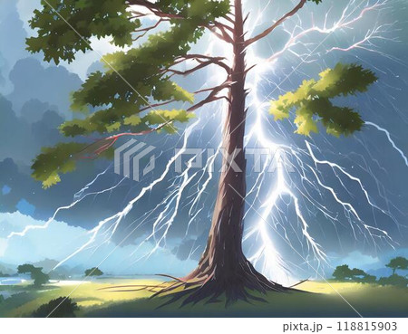 木に落雷があったイメージ 118815903