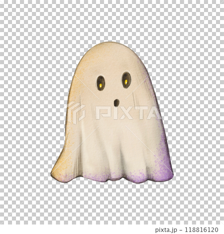 Watercolor cute, spooky ghost with glowing yellow eyes isolated on white background. Illustration ghost wearing white. Halloween concept. Autumn season. Ideal holiday clipart, celebration, design. Watercolor cute, spooky ghost with glowing yellow eyes isolated on white background. Illustration ghost wearing white. Halloween concept. Autumn season. Ideal holiday clipart, celebration, design. 118816120