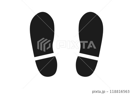 シンプルな革靴の足跡のイラスト 118816563
