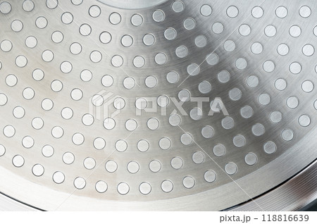 Stainless metal sheet with circles 118816639