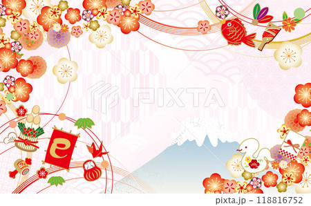 2025年巳年 謹賀新年背景イラスト 2025年巳年 謹賀新年背景イラスト 118816752