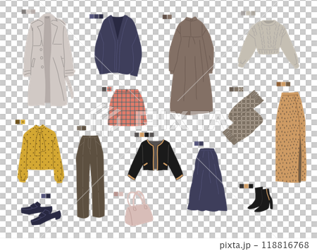 Adult autumn clothing illustration set 118816768