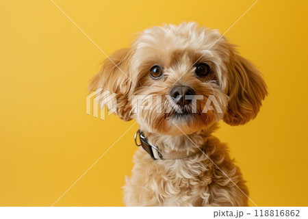 Cute dog on an isolated background in a studio shot Generative AI Cute dog on an isolated background in a studio shot Generative AI 118816862