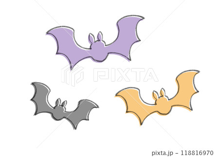 柔らかい雰囲気のハロウィンイメージのコウモリの影の可愛いイラスト素材 118816970