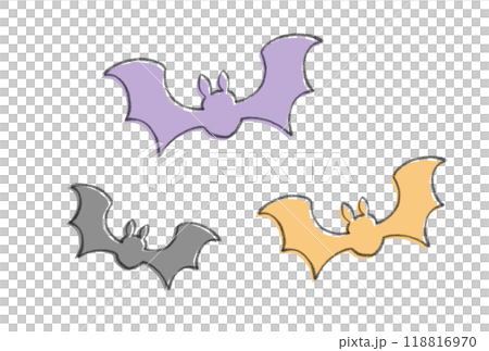 柔らかい雰囲気のハロウィンイメージのコウモリの影の可愛いイラスト素材 118816970