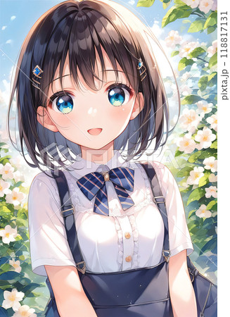 笑顔がかわいい少女のイラスト 118817131