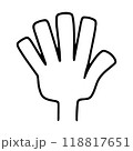 開いた左手のアイコン（手の甲） 118817651
