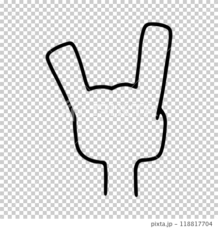 Left hand icon with index finger and pinky finger up Left hand icon with index finger and pinky finger up 118817704