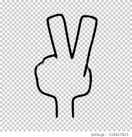 Peace sign left hand icon 118817821