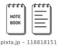 pocket note book line icon vector flat illustration 118818151